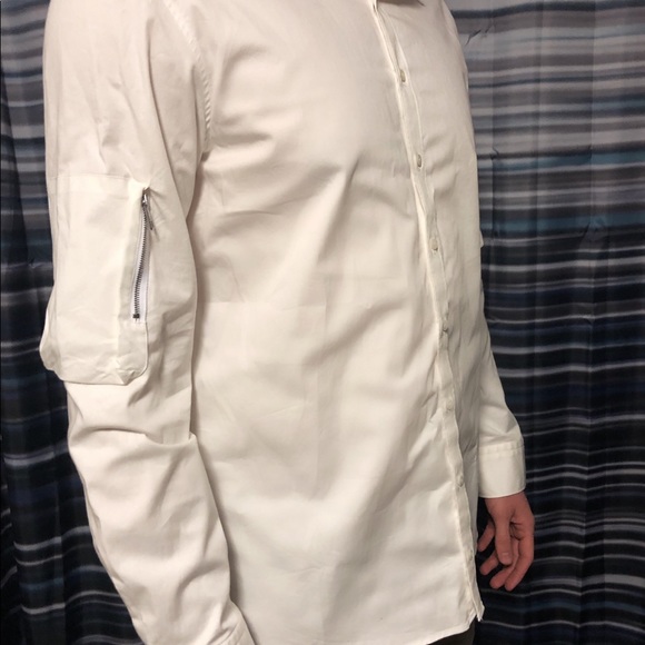 White Neil Barrett Button-Down with Zippers - Picture 2 of 5